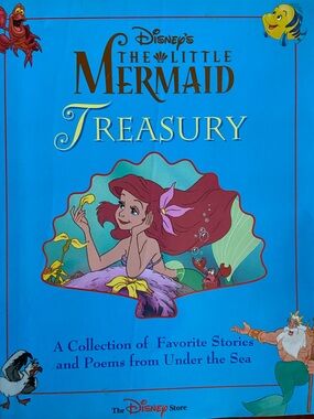 Disney Little Mermaid book OCEAN BLUE BEACH COASTAL SEA SHELL Seashell Lobster